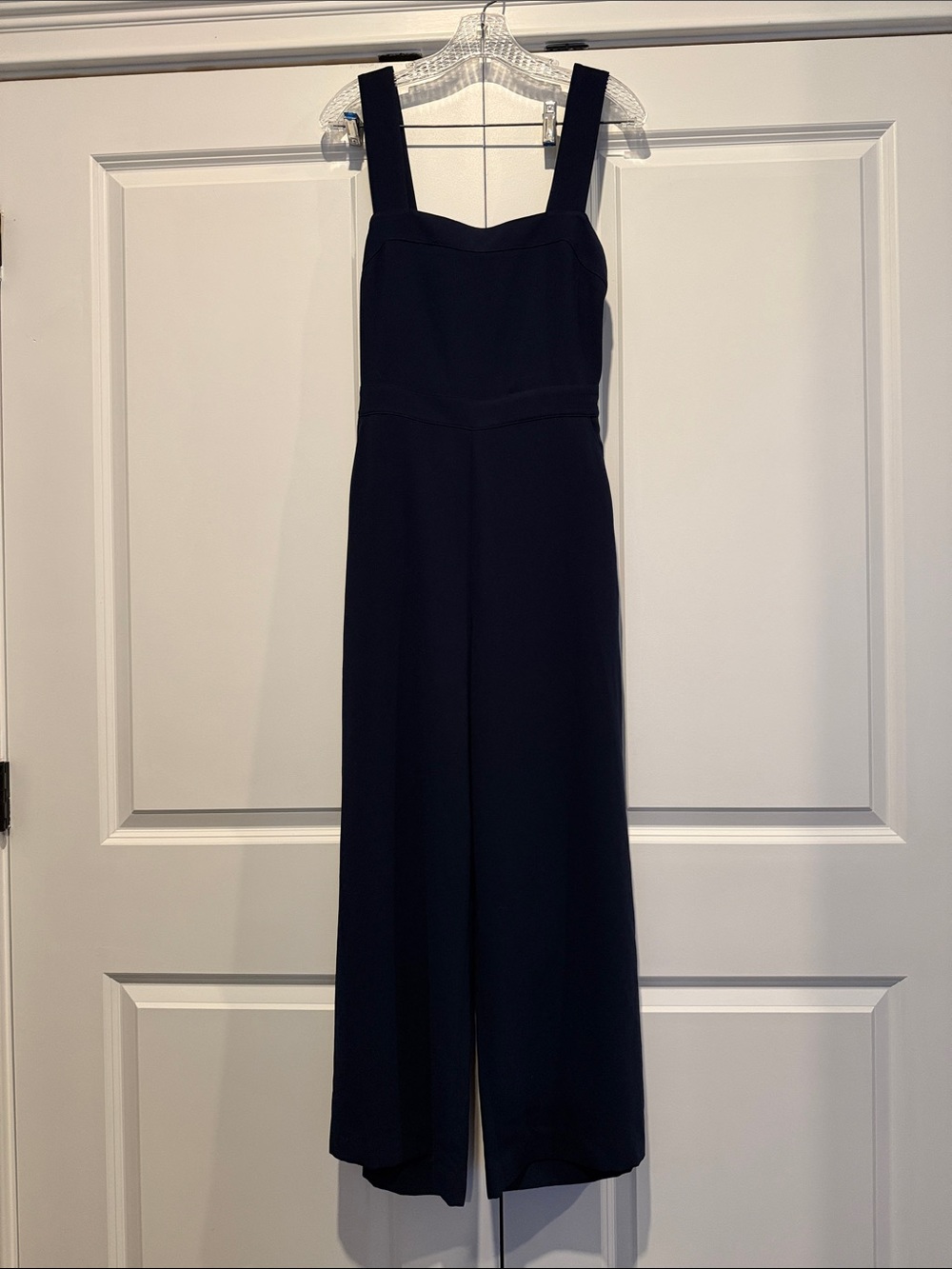 Madewell Navy Square-Neck Tie-Back Jumpsuit